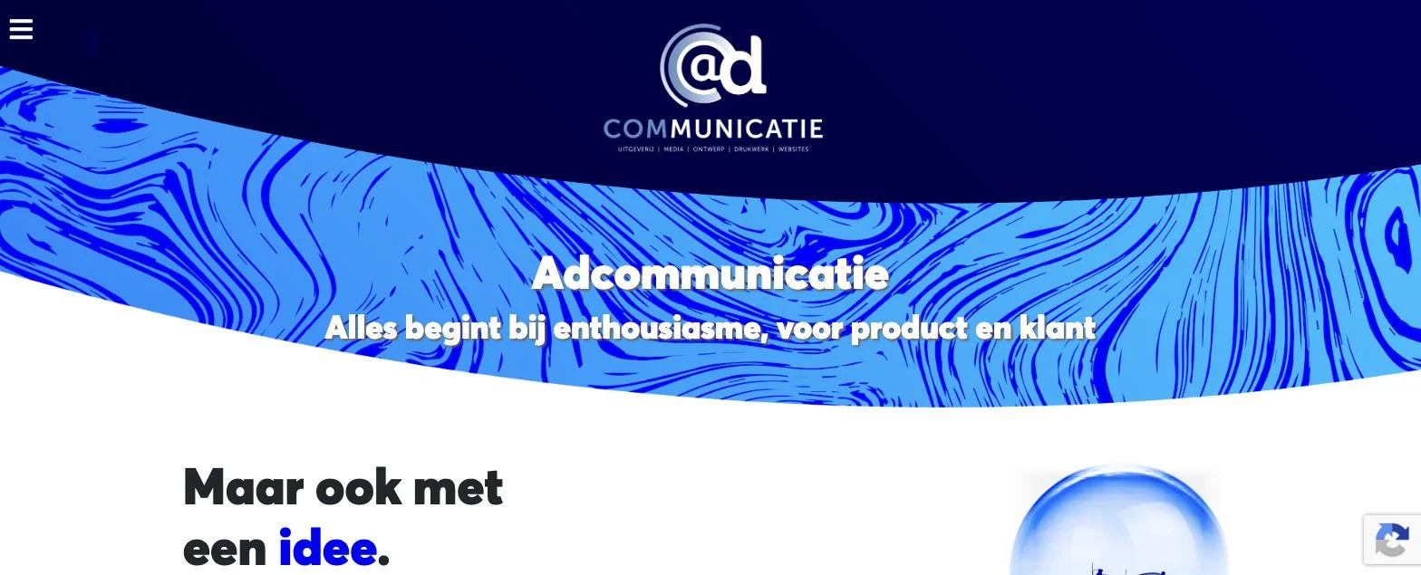 Scherm uit het project Adcommunicatie