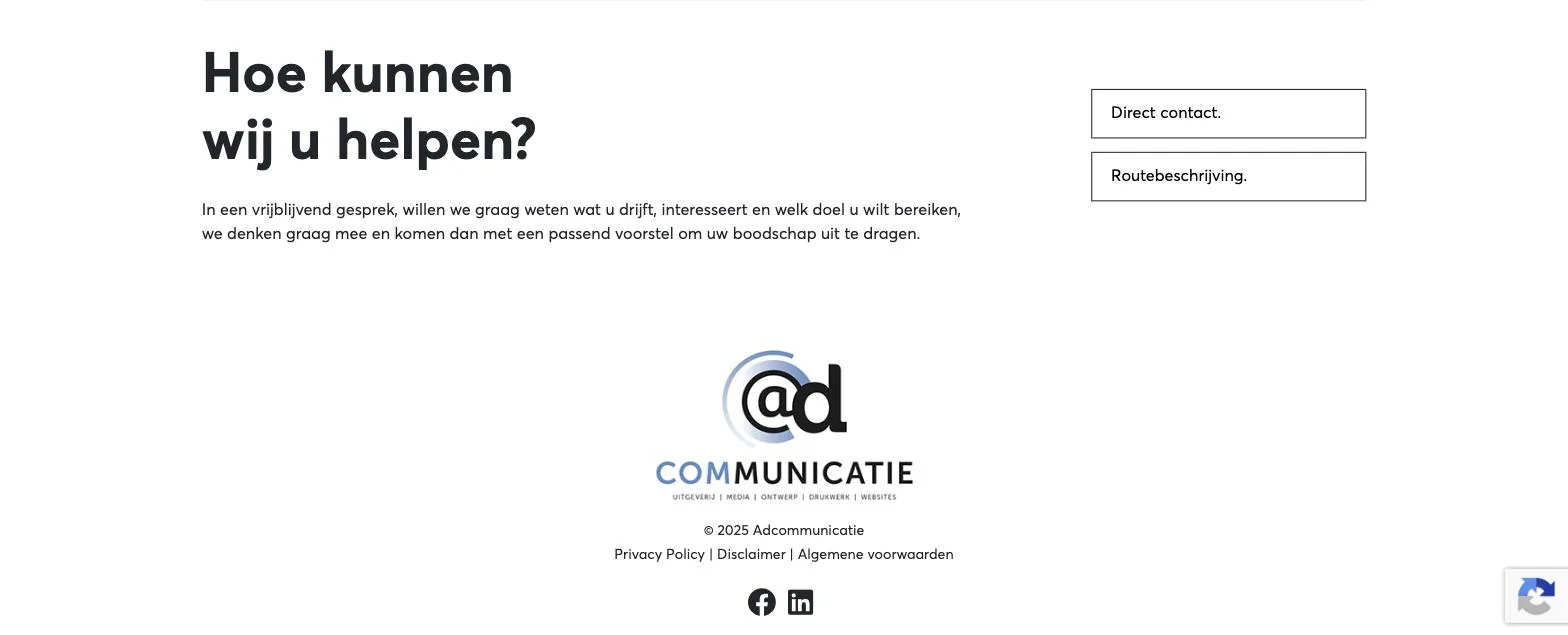 Scherm uit het project Adcommunicatie