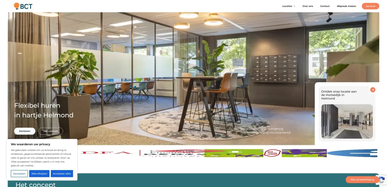 Website van BCT Helmond
