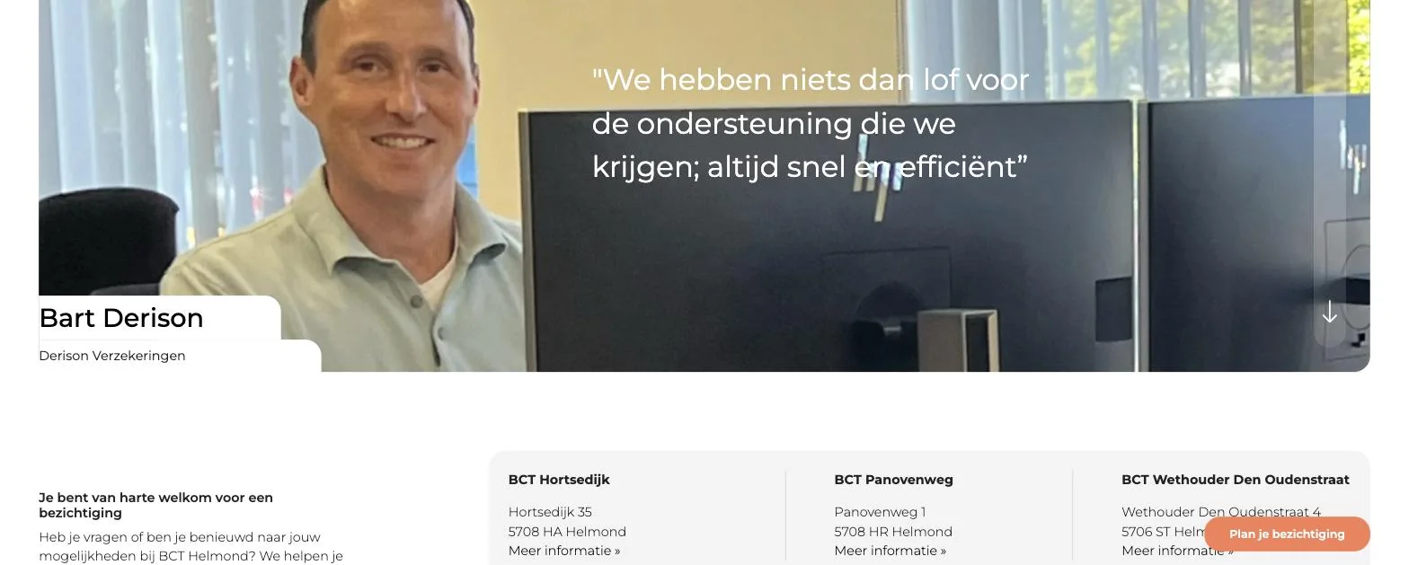 Scherm uit het project BCT Helmond