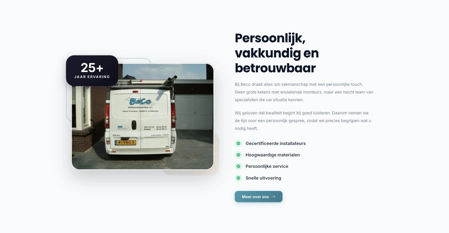 Scherm uit het project Beco Installatietechniek