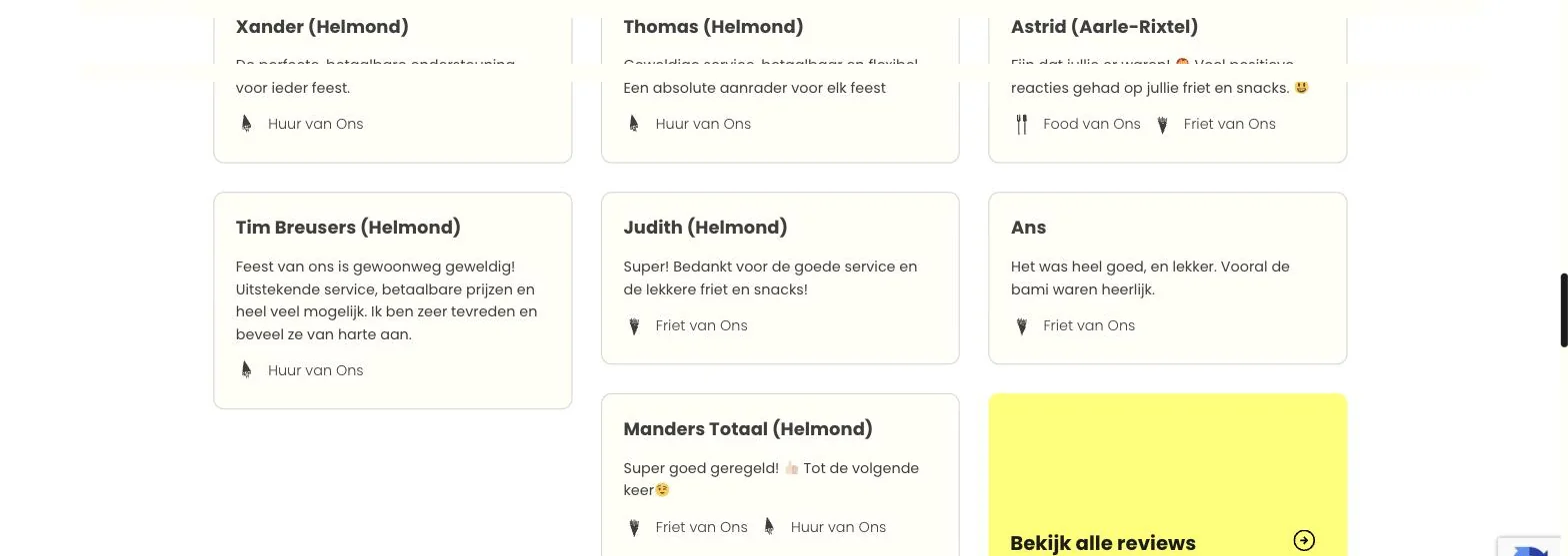 Scherm uit het project Feest van Ons