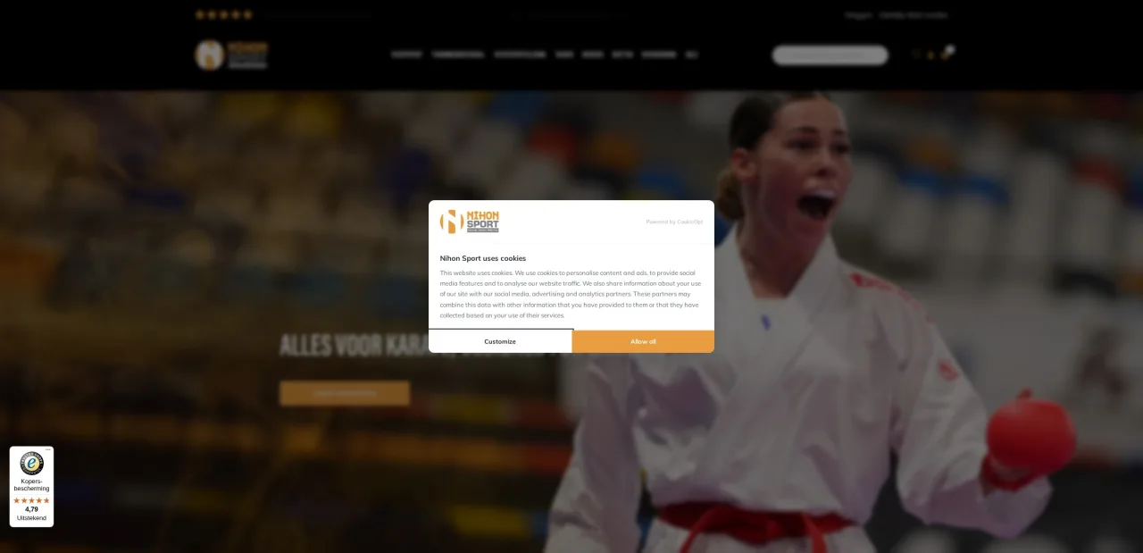 Website van Nihon Sport