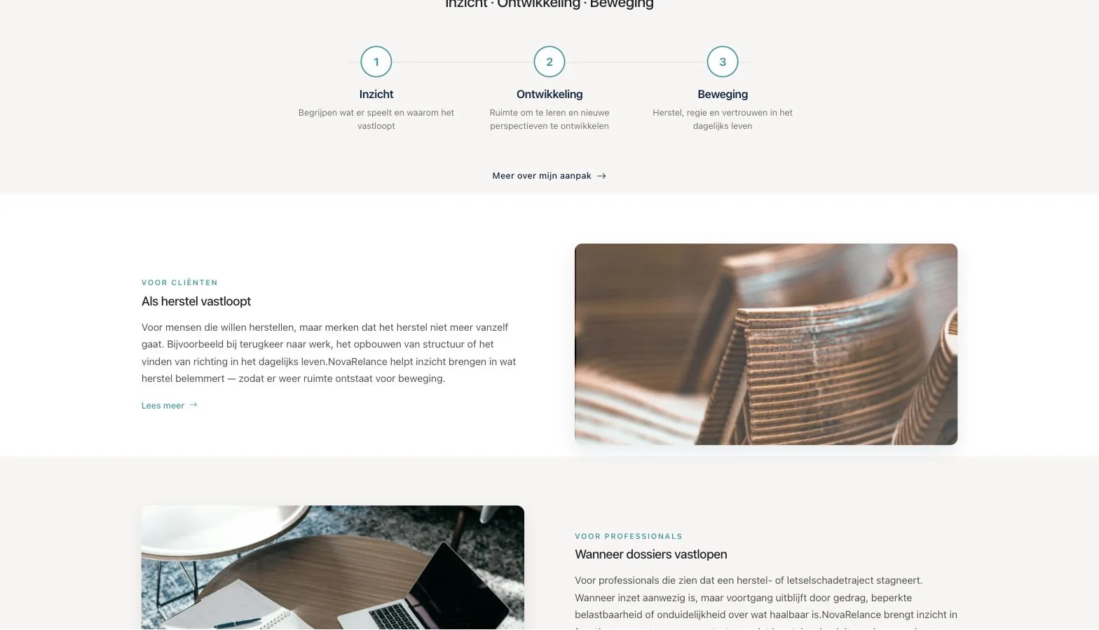 Scherm uit het project NovaRelance
