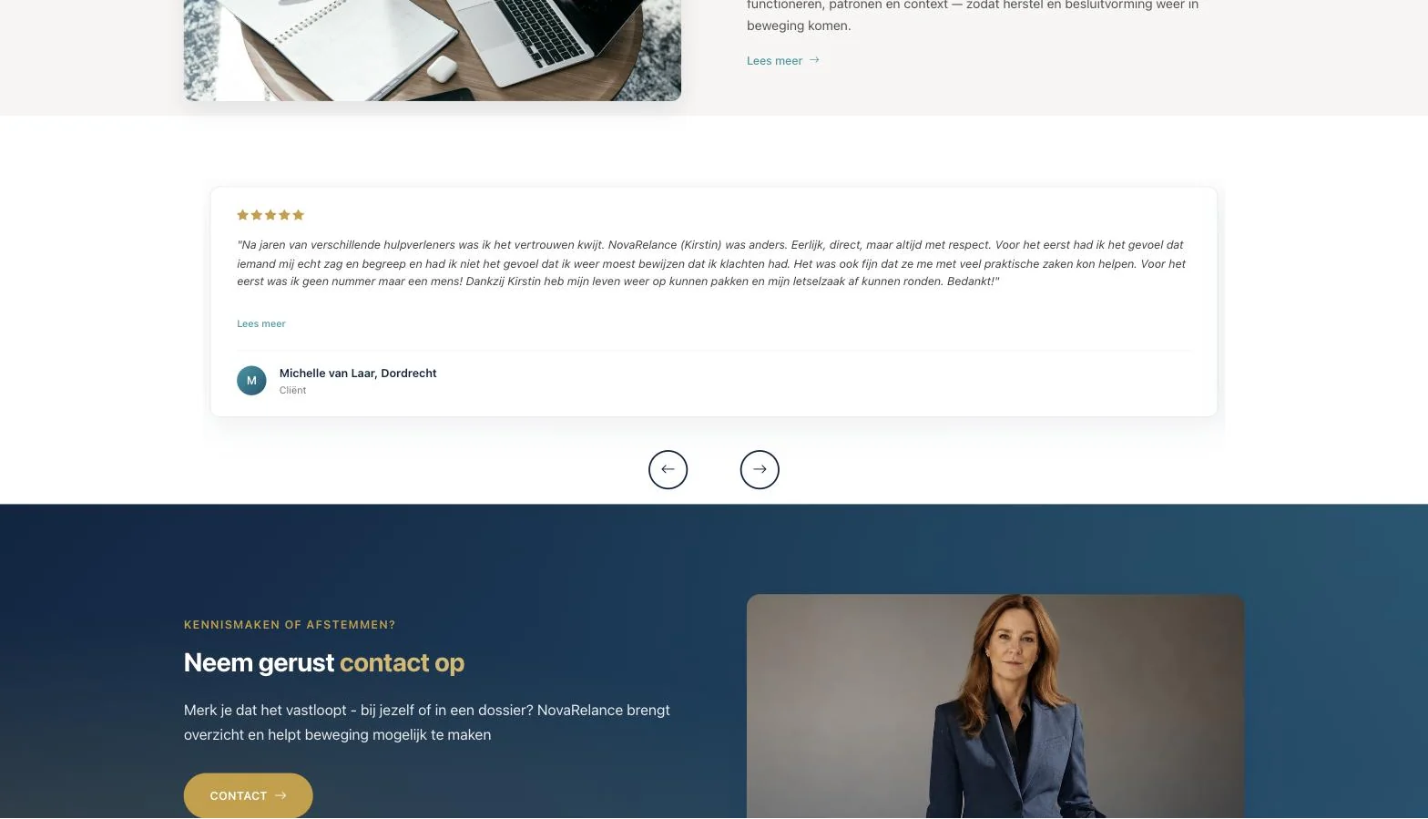 Scherm uit het project NovaRelance