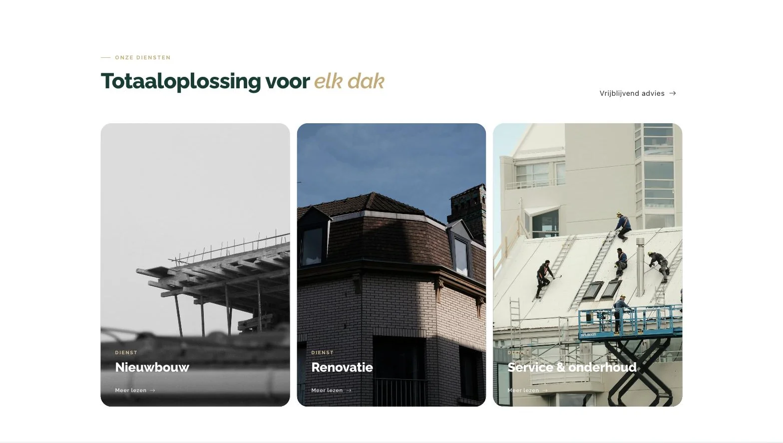Scherm uit het project Oosterbosch Dakbedekking