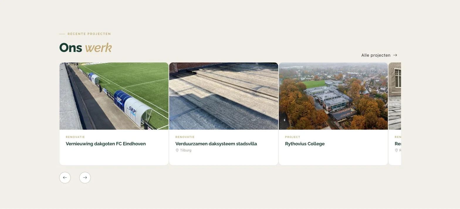 Scherm uit het project Oosterbosch Dakbedekking