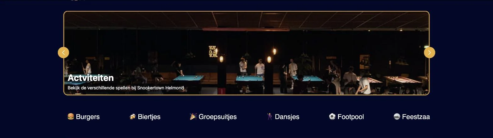 Scherm uit het project Snookertown