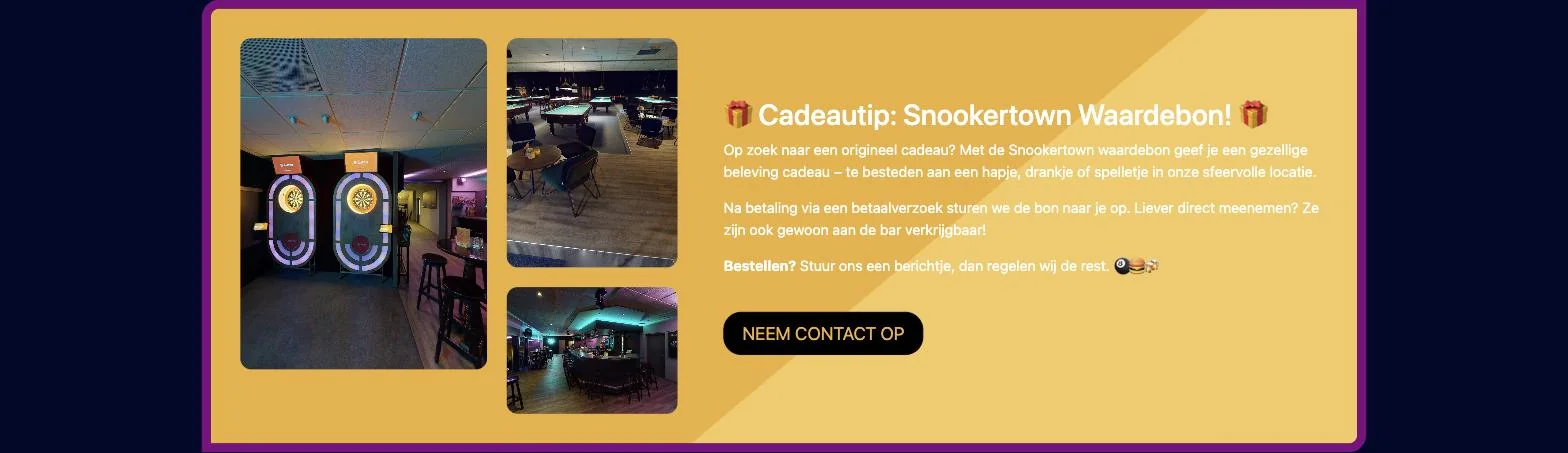 Scherm uit het project Snookertown