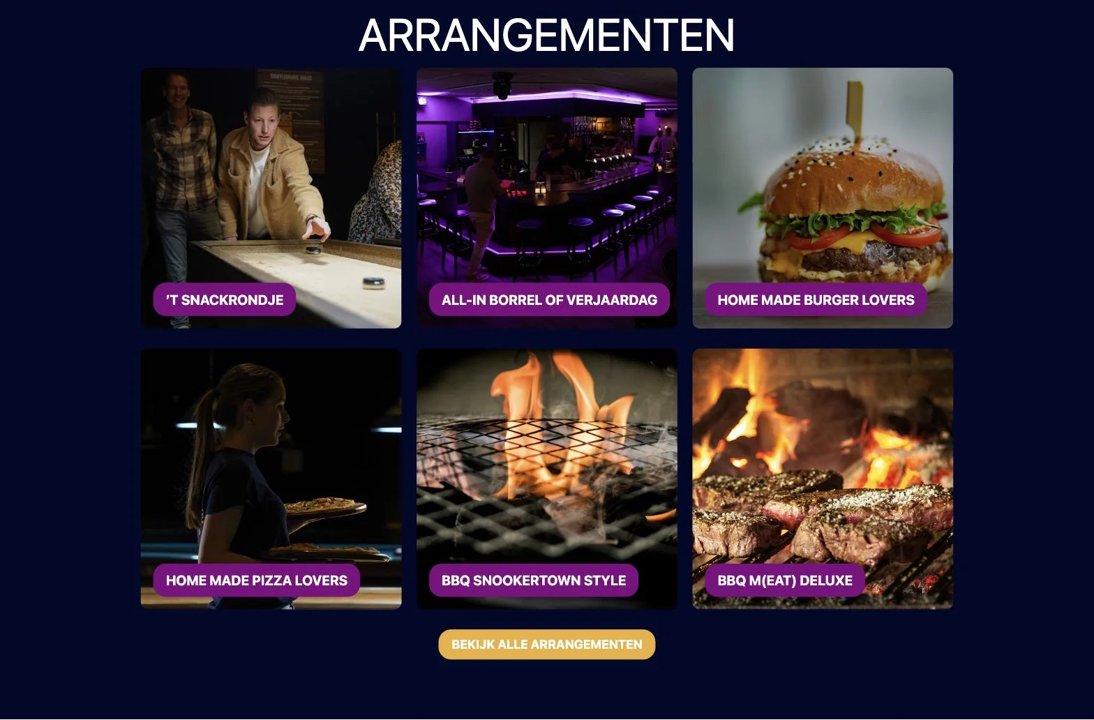 Scherm uit het project Snookertown