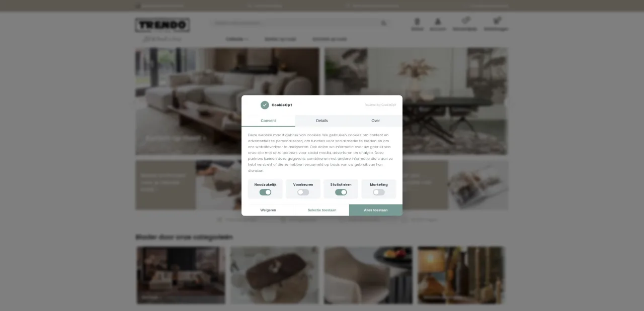 Website van Trendo Living