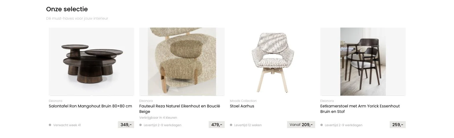 Scherm uit het project Trendo Living