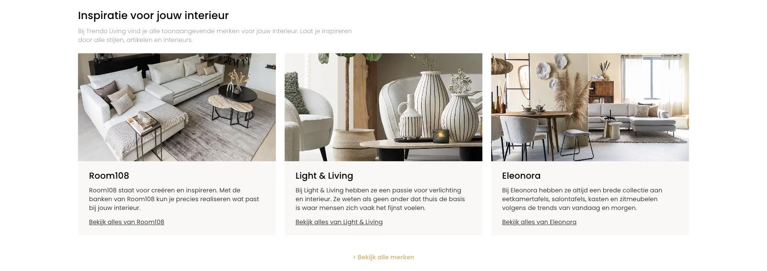 Scherm uit het project Trendo Living