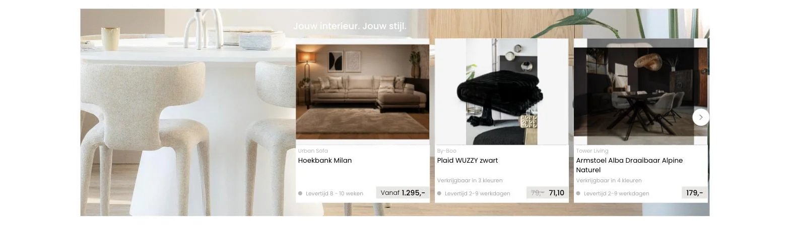 Scherm uit het project Trendo Living