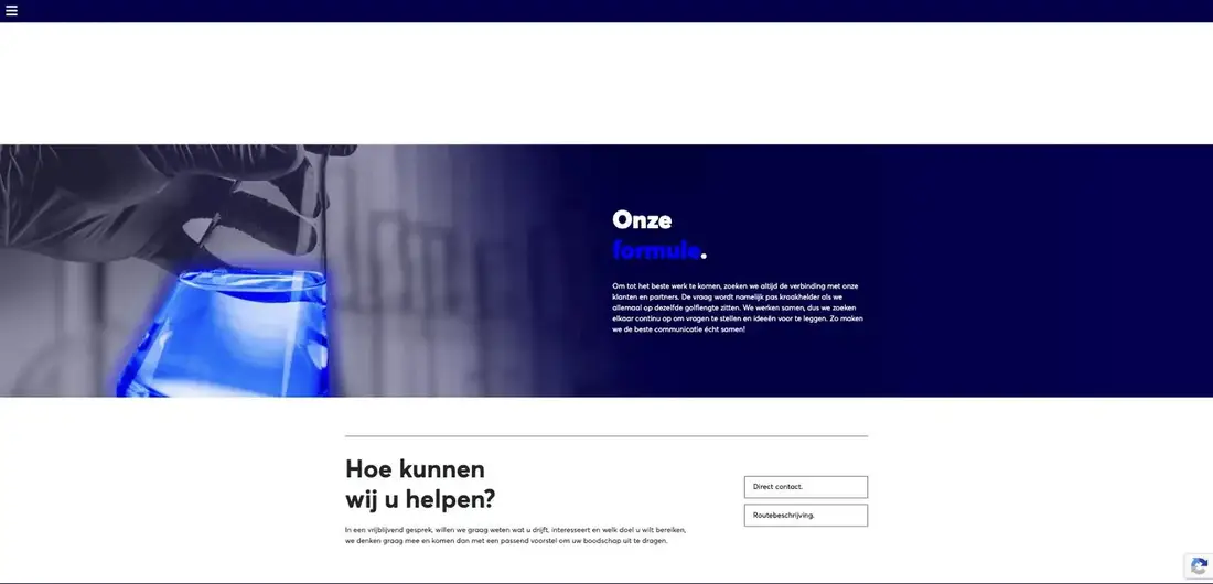 De formule van Adcommunicatie op de website