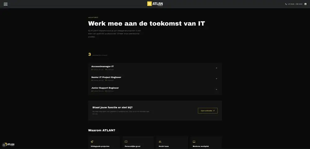 Scherm uit het project Atlan