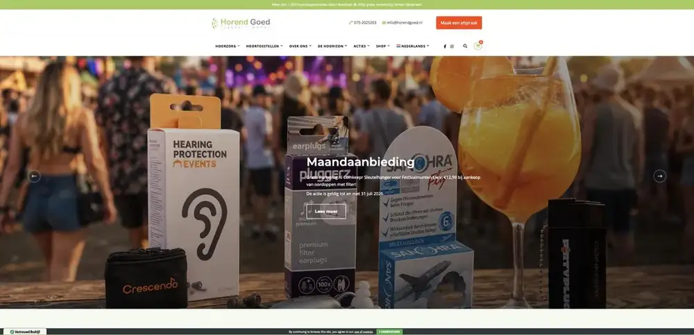 Scherm uit het project Horend Goed